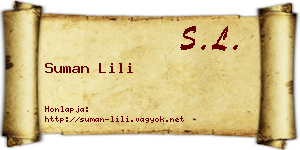 Suman Lili névjegykártya